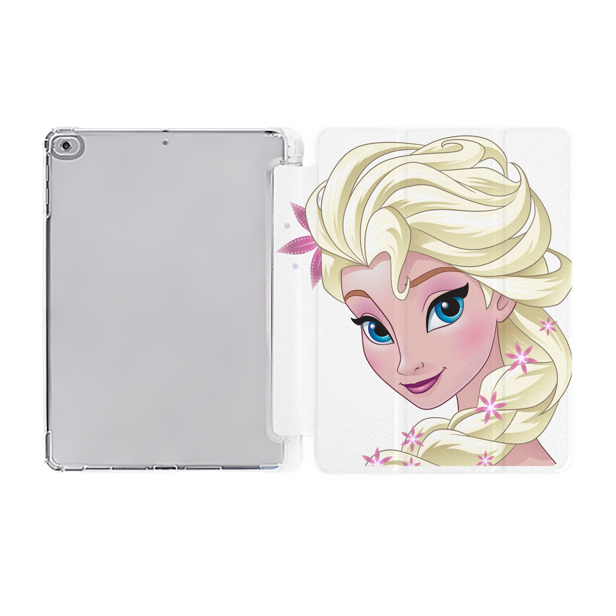 （画像用） アナと雪の女王 アンナ エルサ Frozen Anna Elsa IPad ケース ペン収納付き 三つ折りスタンド PUレザー×シリコン 対応機種9.5/10.5/10.9インチ